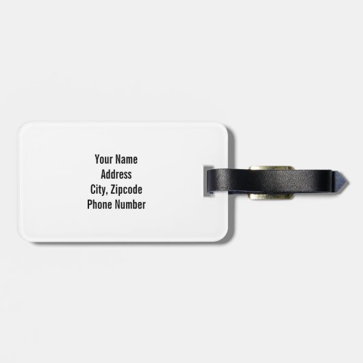 Schwarze Streifen und Weiß mit Initialen Gepäckanhänger (Rückseite horizontal)