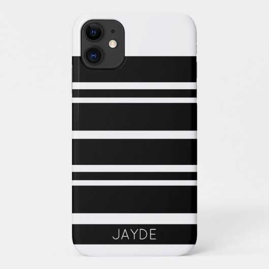 Schwarze Streifen und weißes Handy Case-Mate iPhone Hülle (Rückseite)