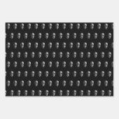 Schwarze Streifenpapier-Blätter mit schwarzem Must Geschenkpapier Set (Vorderseite)