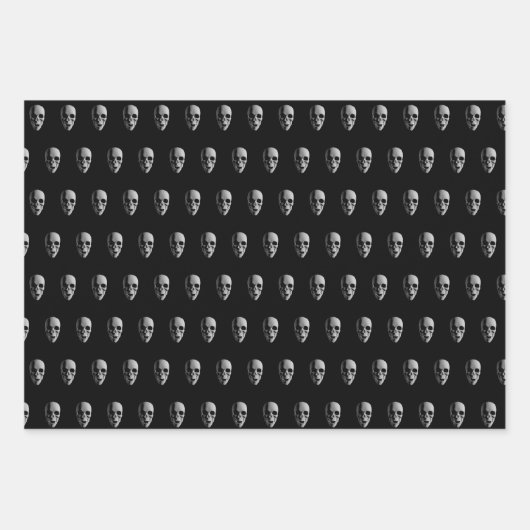 Schwarze Streifenpapier-Blätter mit schwarzem Must Geschenkpapier Set (Vorderseite)