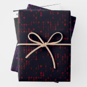 Schwarze Streifenpapierblätter für binären Code Geschenkpapier Set (Beispiel)