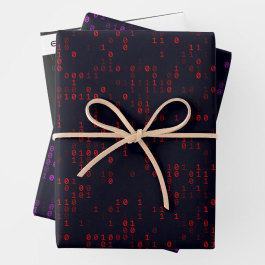 Schwarze Streifenpapierblätter für binären Code Geschenkpapier Set (Beispiel)