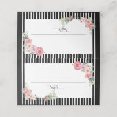 Schwarze Strickblume Platzkarte (Außenseite Aufgefaltet)