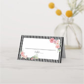 Schwarze Strickblume Platzkarte (Rückseite)