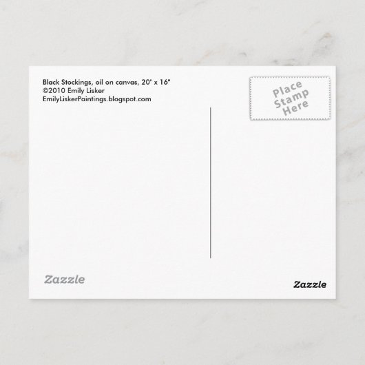 Schwarze Strümpfe Postkarte (Rückseite)