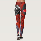 Schwarze Strumpfhose aus Rotwürfeln Leggings lang (Rückseite)