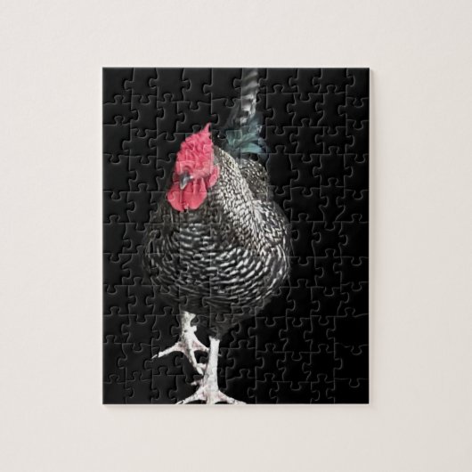 Schwarze Strutcockerel Nr. 3 Puzzle (Vertikal)