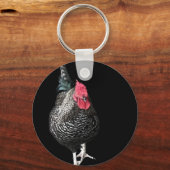 Schwarze Strutcockerel Nr. 3 Schlüsselanhänger (Rückseite)