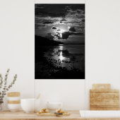 Schwarze Sunset Art Print Poster (Küche)
