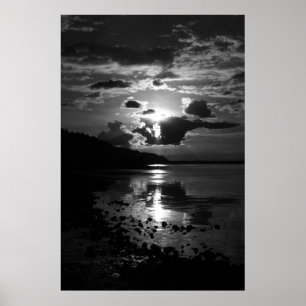Schwarze Sunset Art Print Poster