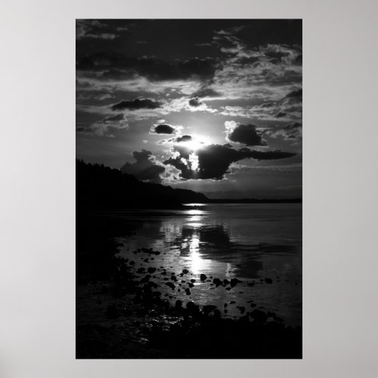 Schwarze Sunset Art Print Poster (Vorne)