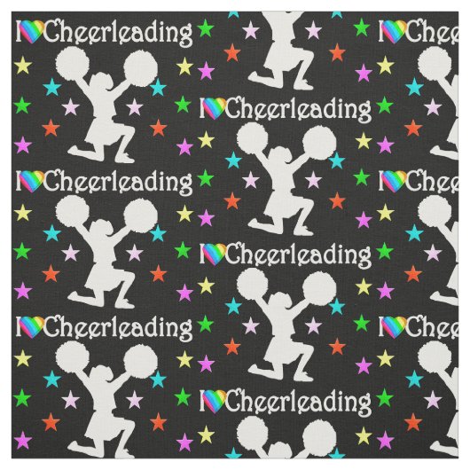 SCHWARZE SUPER STAR CHEERLEADFABRIK STOFF (Muster)