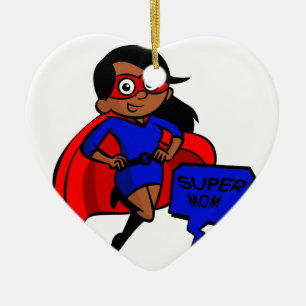 schwarze Supermom Keramik Ornament