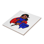 Schwarze Supermutter Fliese (Seite)