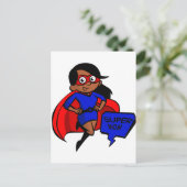 Schwarze Supermutter Postkarte (Stehend Vorderseite)