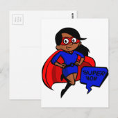 Schwarze Supermutter Postkarte (Vorne/Hinten)