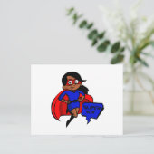 Schwarze Supermutter Postkarte (Stehend Vorderseite)