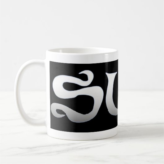 Schwarze Surf-Tasse Kaffeetasse (Links)