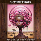 Schwarze Surreal-Frau in Afrika Seidenpapier