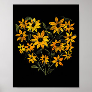 Schwarze Susanne Blumenmädchen Herz Valentinstag Poster
