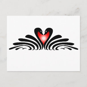 SCHWARZE SWANS & HERZ VON SHARON SHARPE POSTKARTE