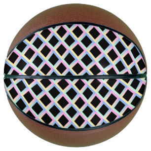 Schwarze symmetrische Diamanten mit glänzenden Rah Basketball