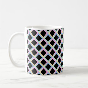 Schwarze symmetrische Diamanten mit glänzenden Rah Kaffeetasse