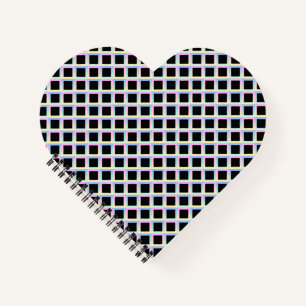 Schwarze symmetrische Diamanten mit glänzenden Rah Notizblock