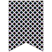 Schwarze symmetrische Diamanten mit glänzenden Rah Wimpelkette (Zweite Fahne)