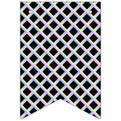 Schwarze symmetrische Diamanten mit glänzenden Rah Wimpelkette (Dritte Fahne)