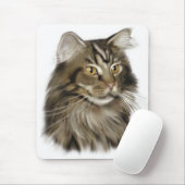 Schwarze Tabby-Maine-Waschbär-Katze Mousepad (Mit Mouse)