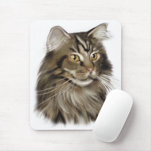 Schwarze Tabby-Maine-Waschbär-Katze Mousepad (Mit Mouse)