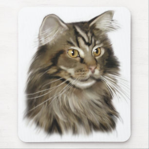 Schwarze Tabby-Maine-Waschbär-Katze Mousepad