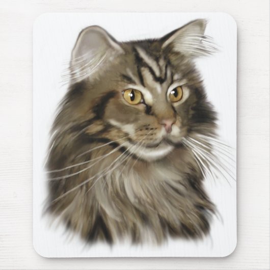 Schwarze Tabby-Maine-Waschbär-Katze Mousepad (Vorne)
