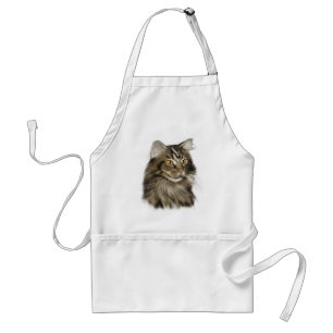Schwarze Tabby-Maine-Waschbär-Katze Schürze