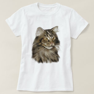 Schwarze Tabby-Maine-Waschbär-Katze T-Shirt