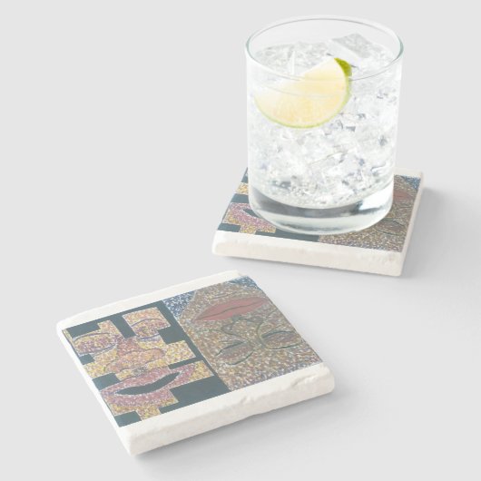 "Schwärze-" - Tabellen-Untersetzer Steinuntersetzer (Seitenansicht)