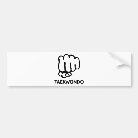 schwarze Taekwondo-Ikone Autoaufkleber (Vorne)