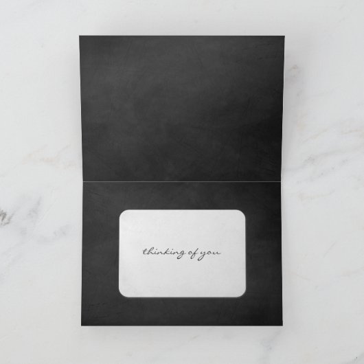 Schwarze Tafel denkt an Sie Karte (Innenseite)
