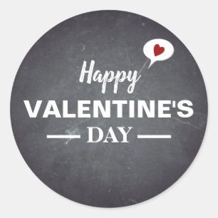 Schwarze Tafel-glücklicher Valentinstag Runder Aufkleber