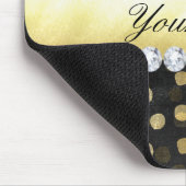 Schwarze Tafel-Goldconfetti-Diamanten Mousepad (Ecke)