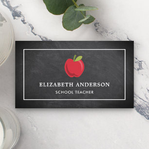 Schwarze Tafel Rote Apfel-Schullehrerin Visitenkarte