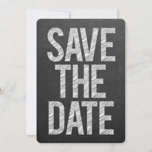 Schwarze Tafel Save the Date Typografie