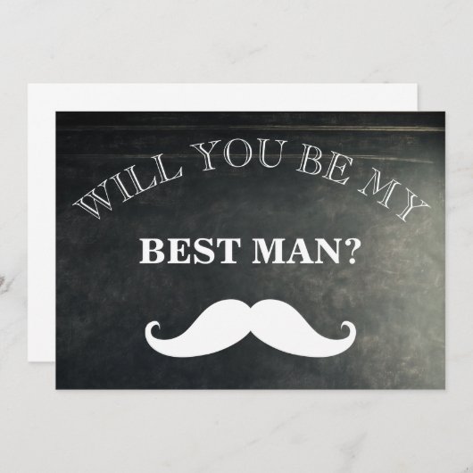 Schwarze Tafel: Werden Sie mein Trauzeuge sein? Einladung (Vorne/Hinten)