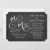 Schwarze Tafelhochzeit Einladung (Vorderseite)