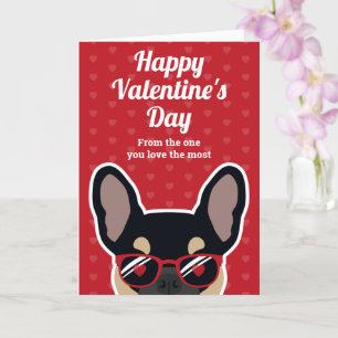 Schwarze Tan Französische Bulldogge Valentinstagsk Karte