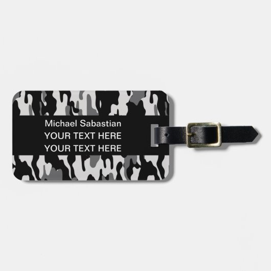 Schwarze Tarnung Gepäckanhänger (Vorderseite horizontal)