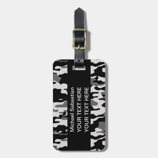 Schwarze Tarnung Gepäckanhänger (Vorderseite vertikal)