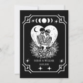 Schwarze Tarot-Goth-Rettungsdatum-Hochzeitseinladu Einladung (Rückseite)