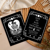 Schwarze Tarot-Goth-Rettungsdatum-Hochzeitseinladu Einladung